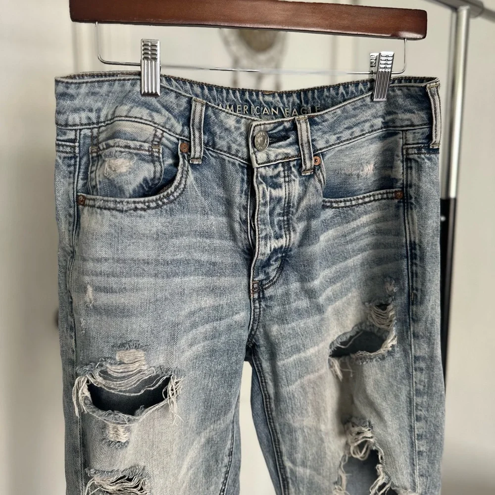 Distressed Blue Jeans - Picture 2 of 5